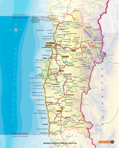 Mapa Físico Coquimbo gratis