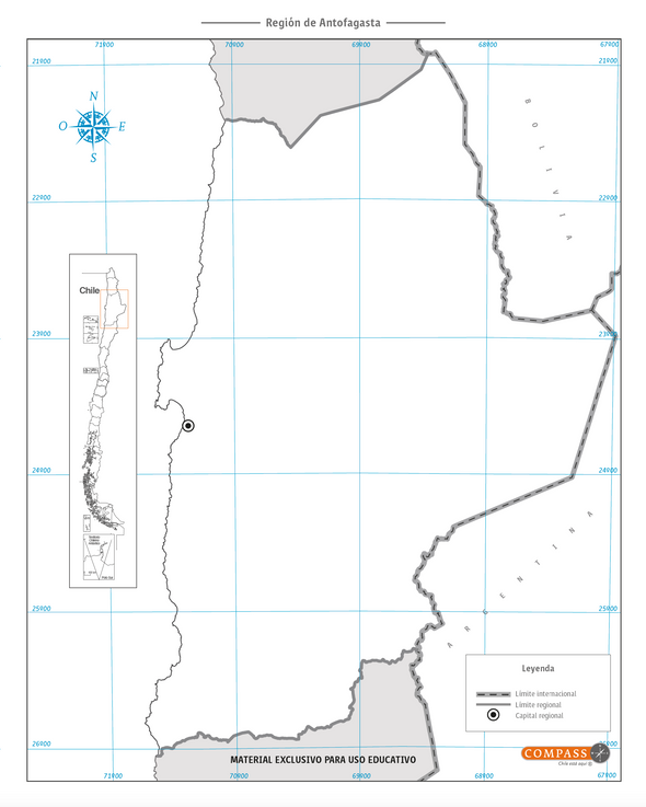 Mapa mudo Antofagasta gratis
