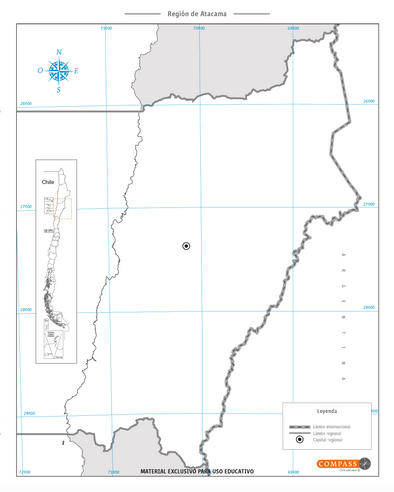 Mapa mudo Atacama gratis