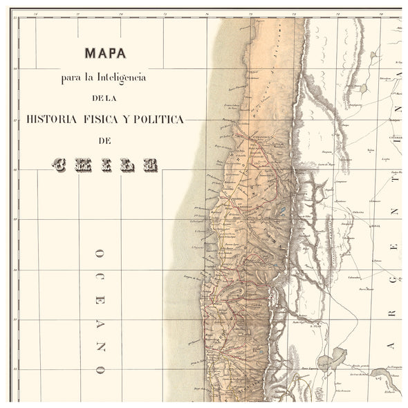 Mapa de Chile 1854 Claudio Gay