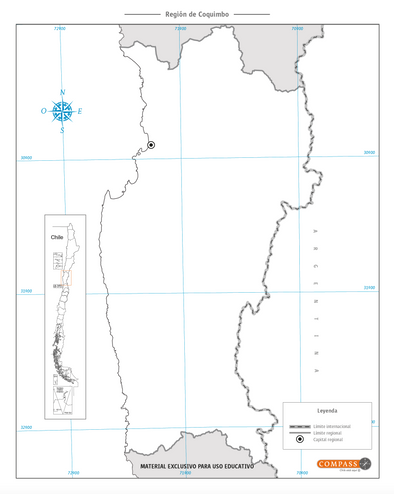Mapa mudo Coquimbo gratis