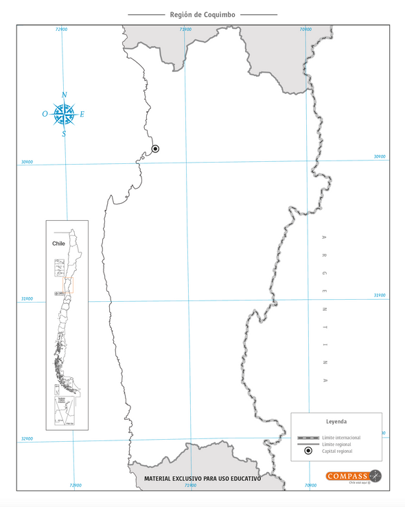 Mapa mudo Coquimbo gratis