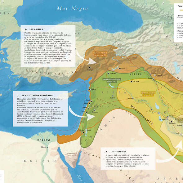 Mapa Primeras Civilizaciones del Mundo (Mesopotamia)