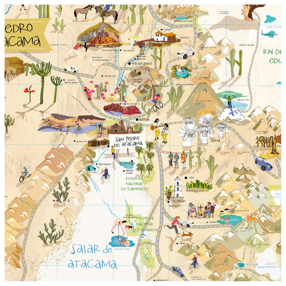 Mapa Ilustrado San Pedro de Atacama - Lámina