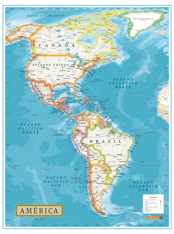 Mapa de América Gran Formato