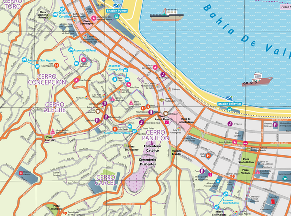 Mapa Valparaíso decorativo
