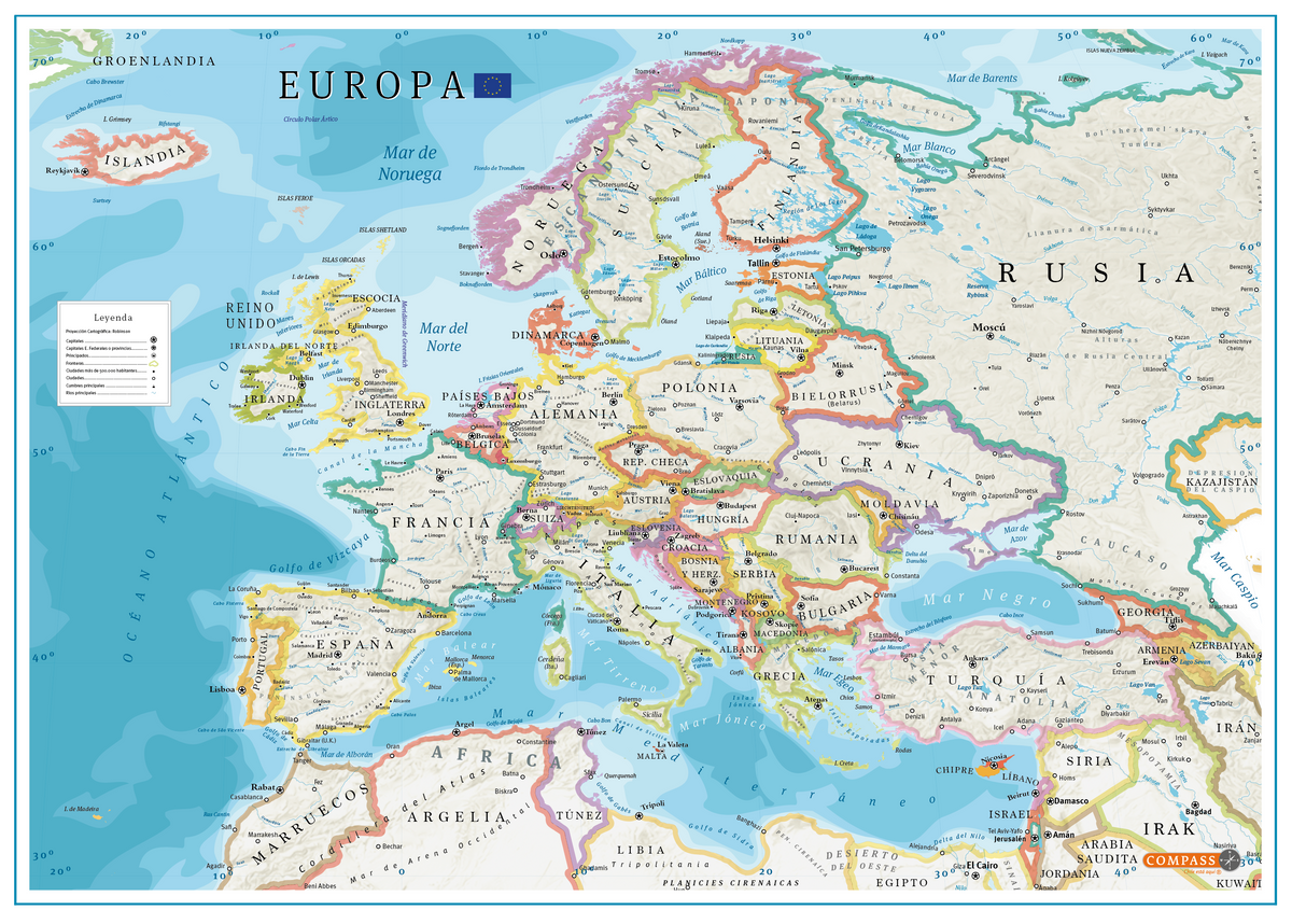 Mapa de Europa Gran Formato – Editorial Compass