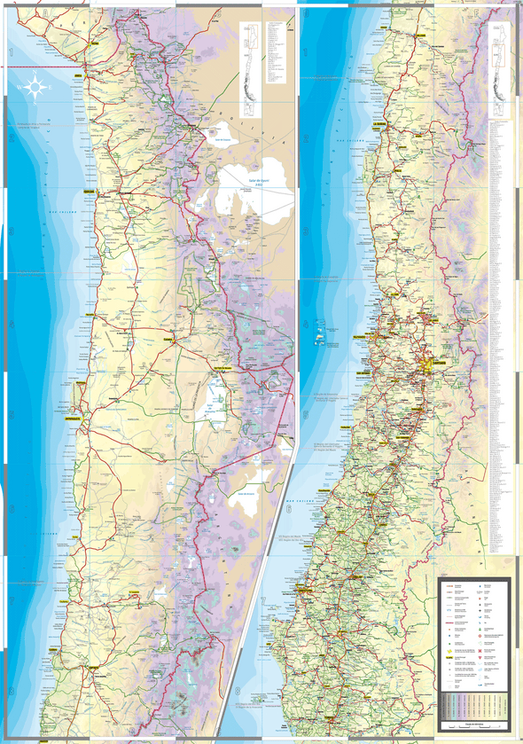 Mapa Rutero de Chile Inglés/Español