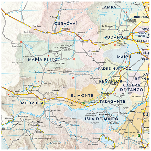 Mapa Región Metropolitana 2x2 mt colgante