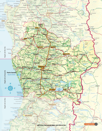 Mapa Físico La Araucanía gratis