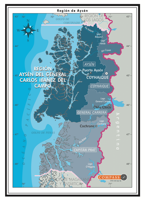 Mapa Político Aysén gratis