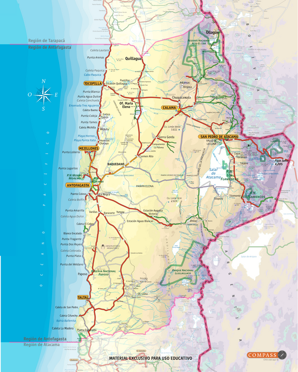 Mapa Físico Antofagasta gratis