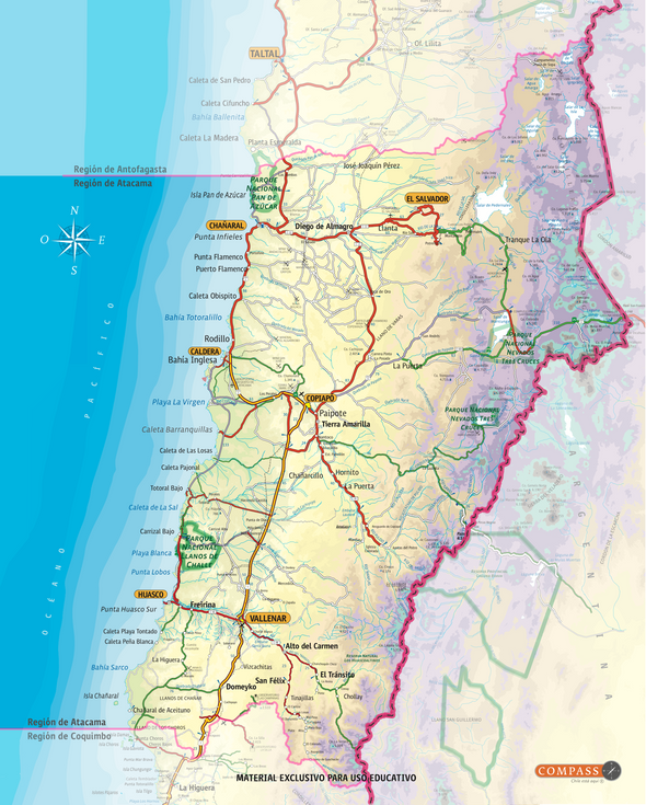 Mapa Físico Atacama gratis