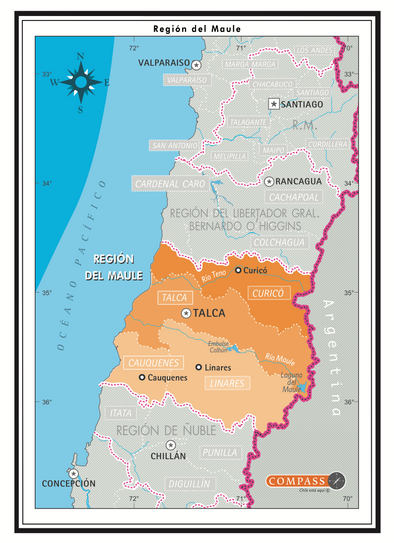 Mapa Político del Maule Gratis