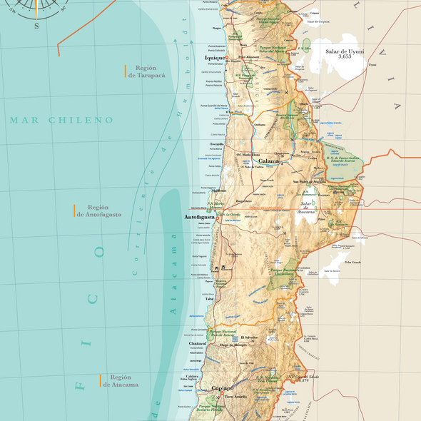 Mapa Físico de Chile