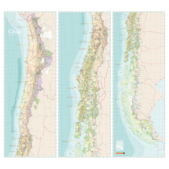 Mapa de Chile 3 cuerpos