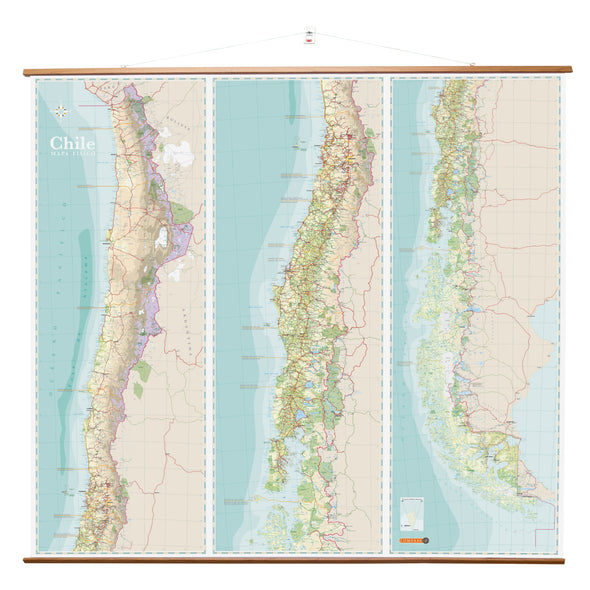 Mapa de Chile 3 cuerpos - Colgante
