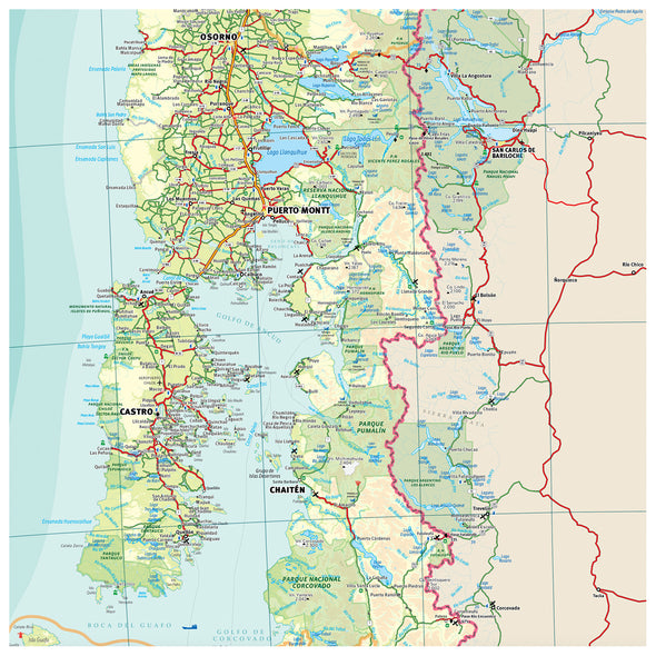 Mapa de Chile 3 cuerpos - Colgante