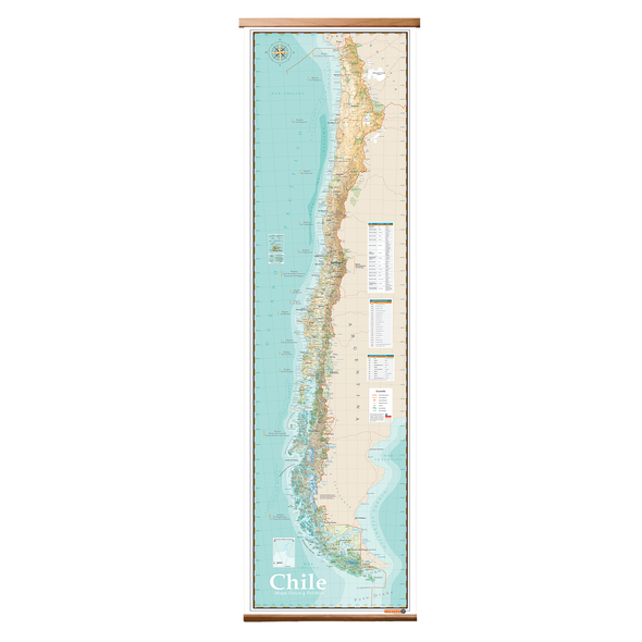 Mapa físico de Chile Gran Formato (Salas de clases)