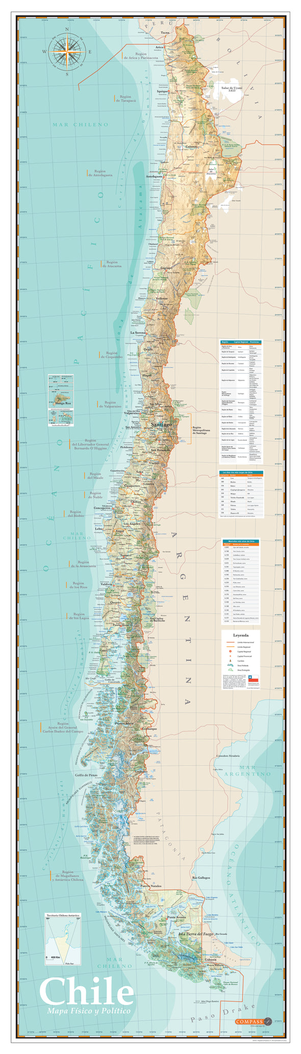 Mapa Físico de Chile