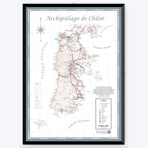 Mapa de Chiloé Gran Formato
