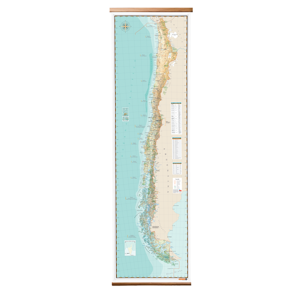 Mapa físico de Chile Gran Formato (Salas de clases)