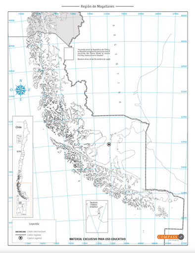 Mapa mudo Magallanes gratis