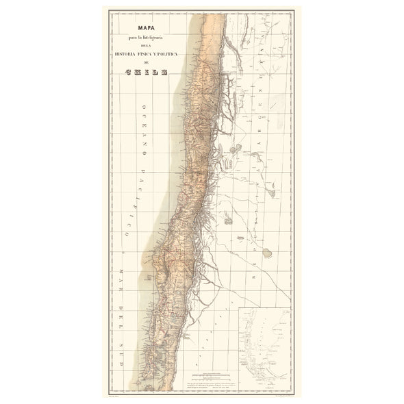 Mapa de Chile 1854 Claudio Gay