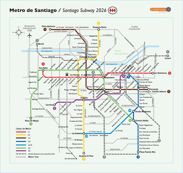 Mapa Metro de Santiago 1x1 mt