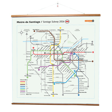Mapa Metro de Santiago 1x1 mt