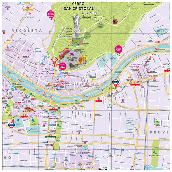 Mapa Turístico Santiago Inglés/Español