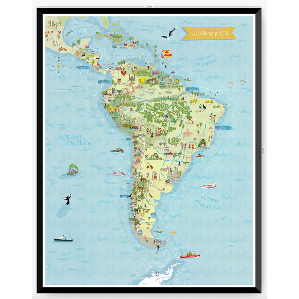 Mapa de Sudamérica Ilustrado