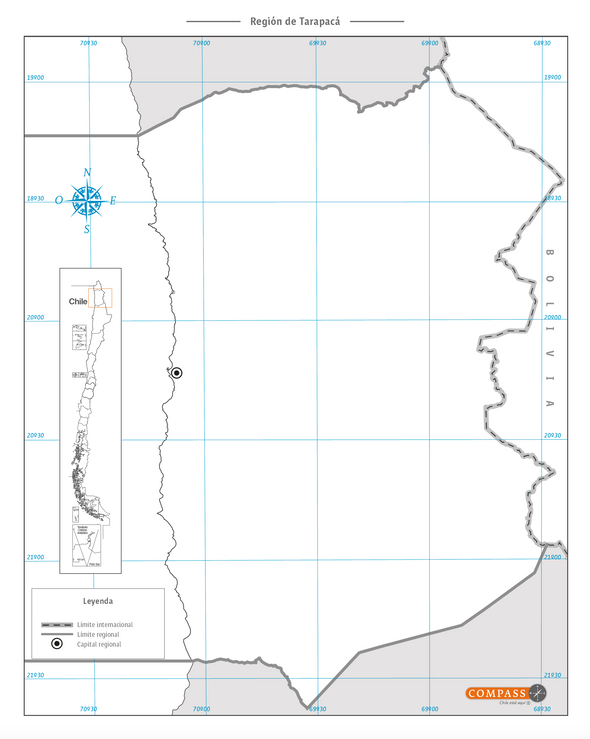 Mapa mudo Tarapacá gratis