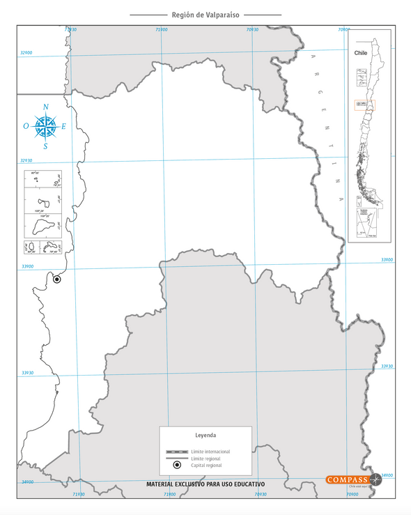 Mapa mudo Valparaíso gratis