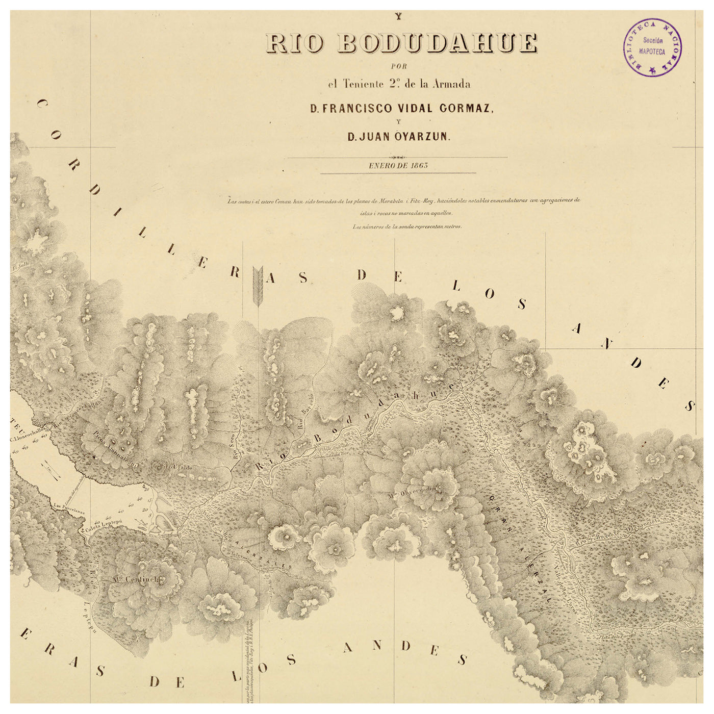 Mapa de Vodudahue 1863 Editorial Compass