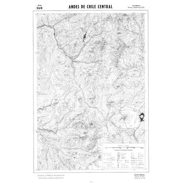 Mapa Andes Central, mitad sur