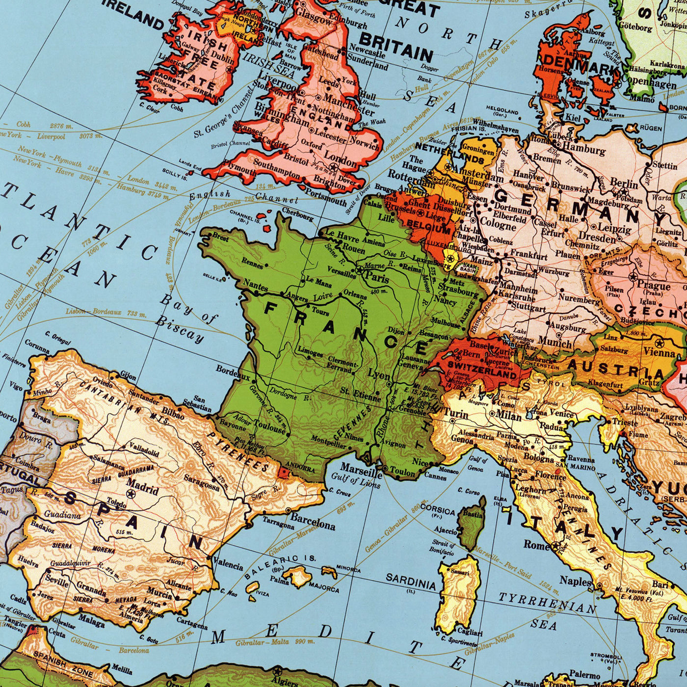 Mapa Europa entre guerras – Editorial Compass