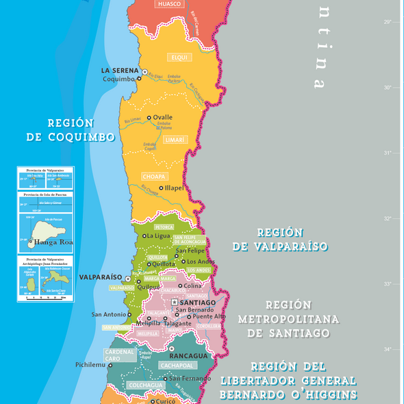 Mapa Político de Chile Gran Formato (Salas de Clase)