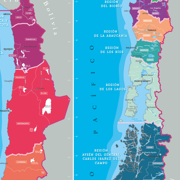 Mapa Político de Chile Gran Formato (Salas de Clase)