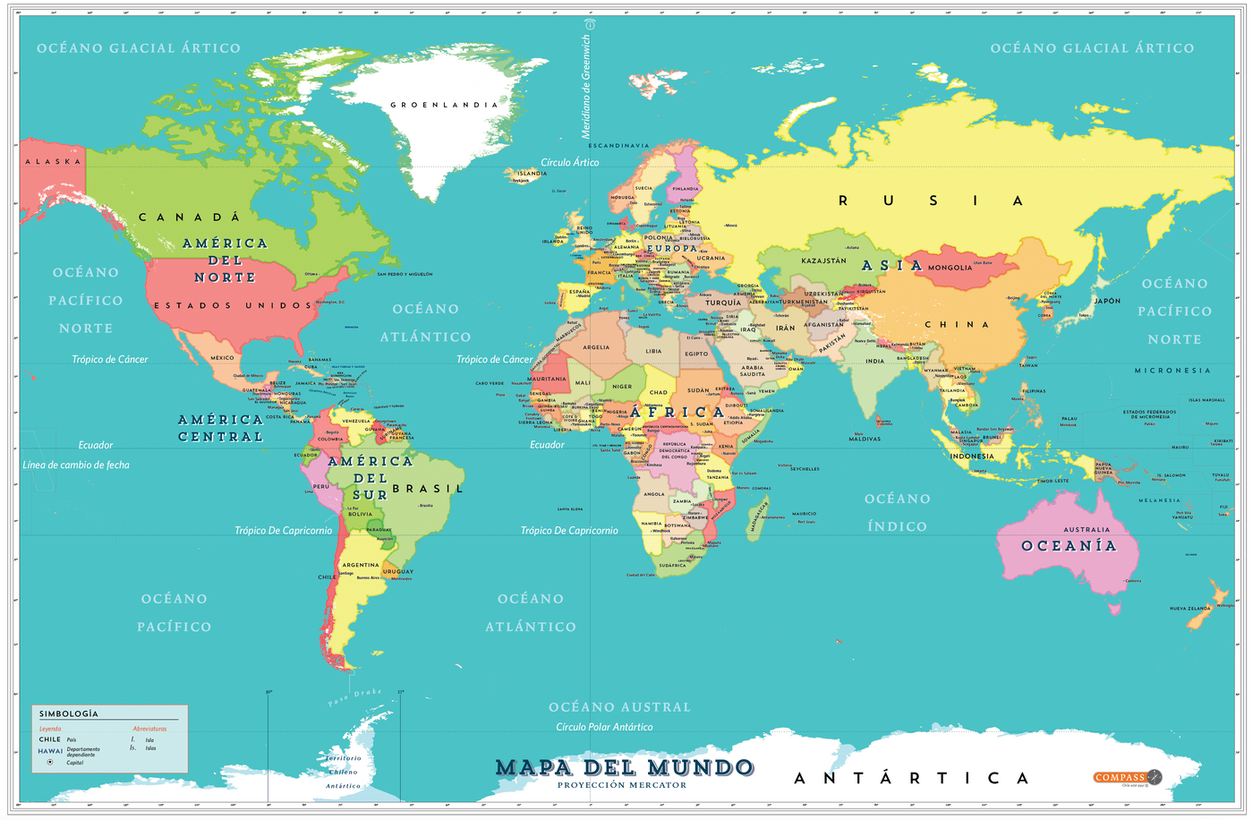 Mapa Político del Mundo – Editorial Compass