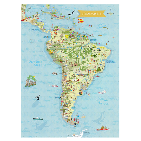 Mapa de Sudamérica Ilustrado