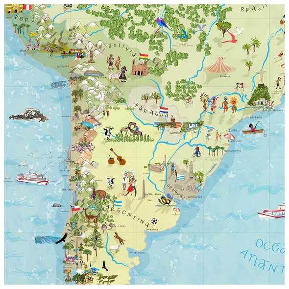Mapa de Sudamérica Ilustrado