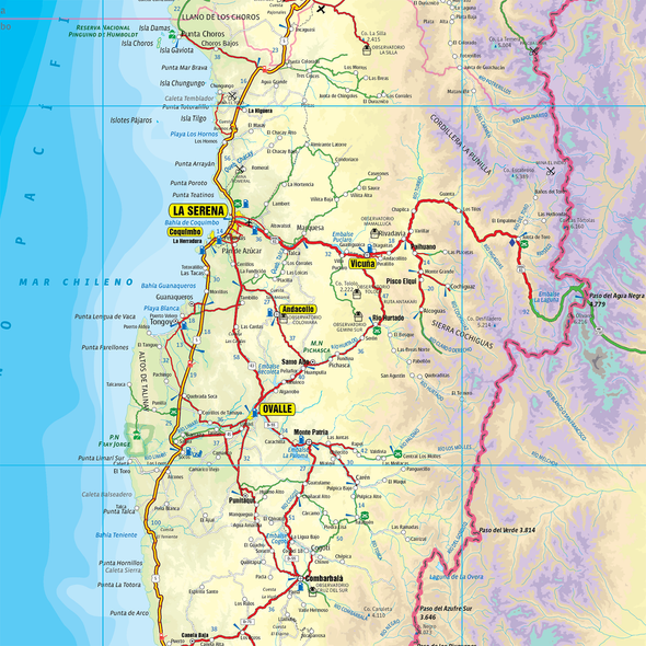 Mapa Rutero de Chile Inglés/Español