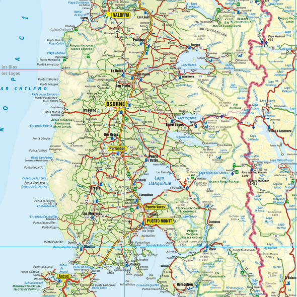 Mapa Rutero de Chile Inglés/Español