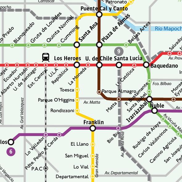 Mapa Metro de Santiago 1x1 mt