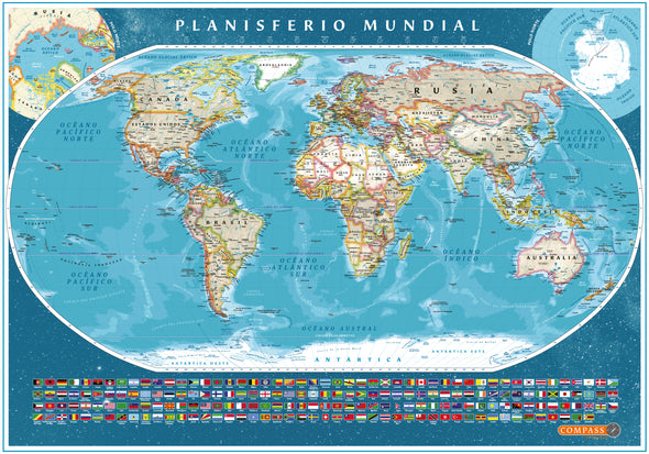 Planisferio Banderas para enmarcar