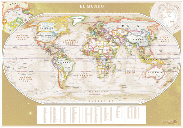 Planisferio Sepia pineable