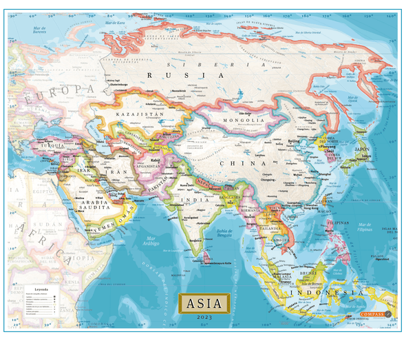Mapa de Asia Gran Formato