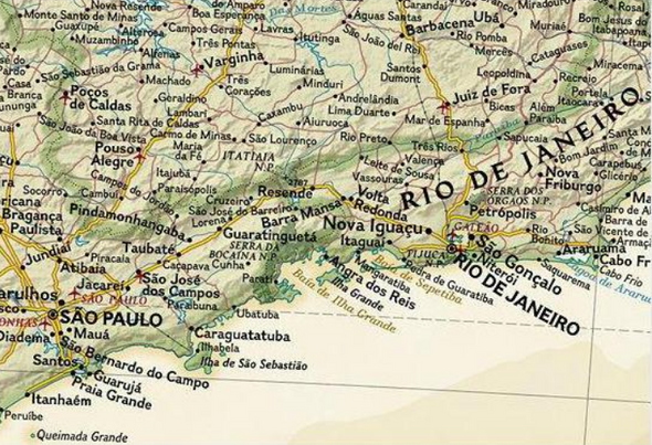 Mapa de Brasil Termolaminado Sepia