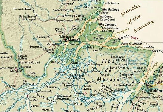 Mapa de Brasil Termolaminado Sepia